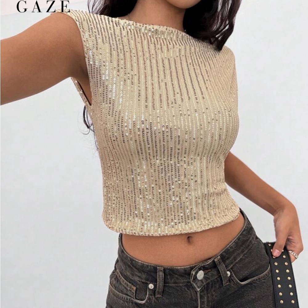 Gold sequin top! - Picture 4 of 8
